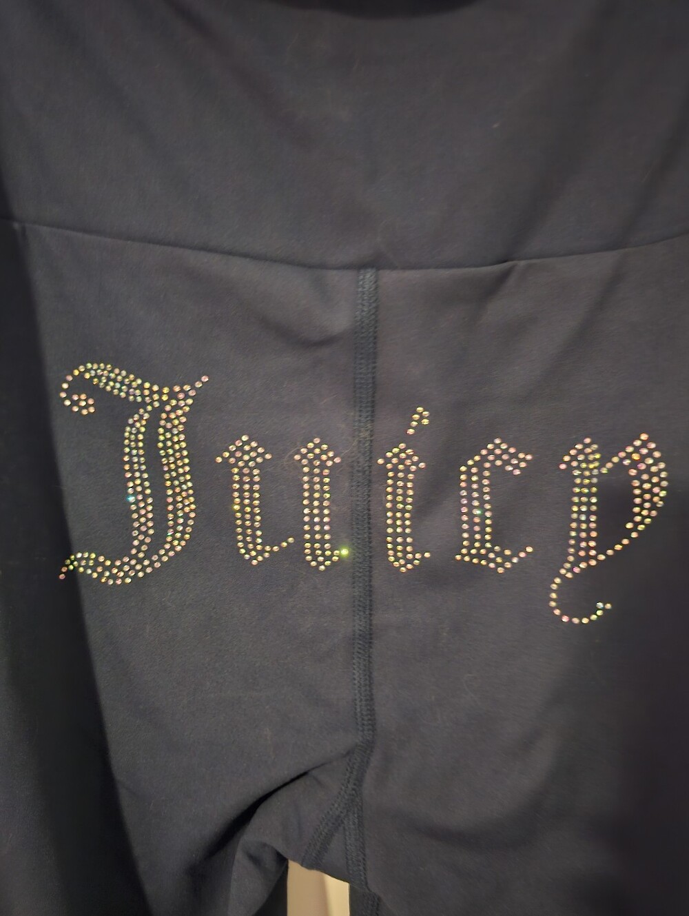 Juicy Couture Navy Rhinestone 'Juicy' Flare Track Pants - Picture 2 of 6